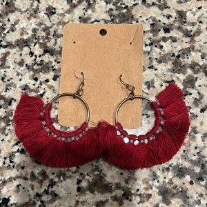 Maroon & Gray tassel earrings!